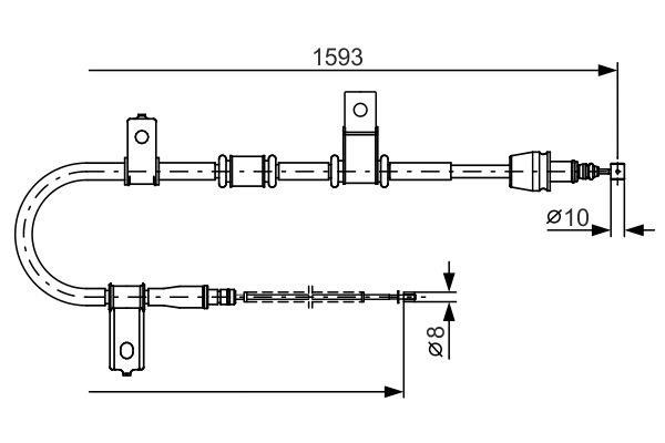 Bosch 1 987 482 224 Трос ручника, правый 1987482224: Отличная цена - Купить в Украине на EXIST.UA! 1987482224 Bosch Трос ручника, правый
