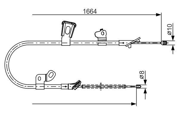 1987482219 Bosch Трос ручника, левый