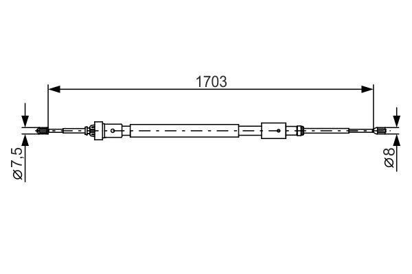 Тросик ручника ДС: 1987482315 Bosch Трос ручника