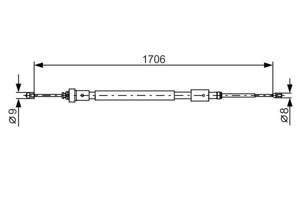 Тросик ручника ДС: 1987482316 Bosch Трос ручника