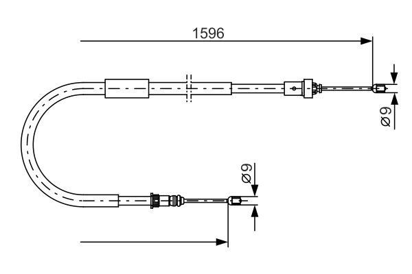Трос стояночного тормоза Renault Clio (Рено Клио): 1987482334 Bosch Трос ручника, правый