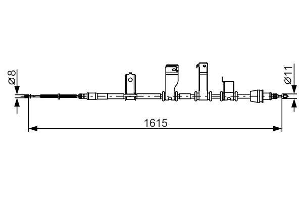 1987482349 Bosch Трос ручного гальма, лівий