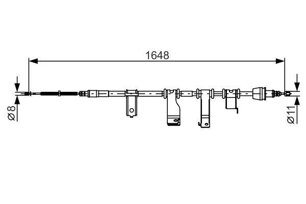 1987482350 Bosch Трос ручника, правый