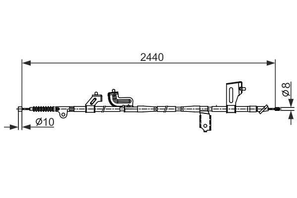 Bosch 1 987 482 425 Трос ручника, левый 1987482425: Отличная цена - Купить в Украине на EXIST.UA! 1987482425 Bosch Трос ручника, левый