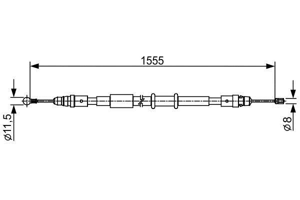 Тросик ручника Renault Master (Рено Мастер): 1987482552 Bosch Трос ручника