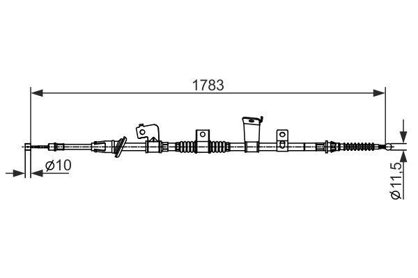 Трос стояночного тормоза Ситроен: 1987482571 Bosch Трос ручника, правый