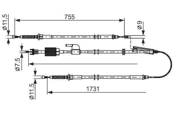 1987482804 Bosch Трос ручника