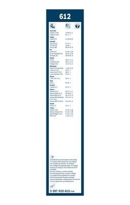 Комплект щеток стеклоочистителя каркасных Bosch Twin 600/400 Bosch 3 397 010 413