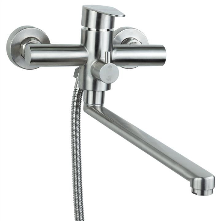 HT2C271P Aquatica Смеситель HT Ø35 для ванны гусак прямой 325мм дивертор встроенный картриджный SS
