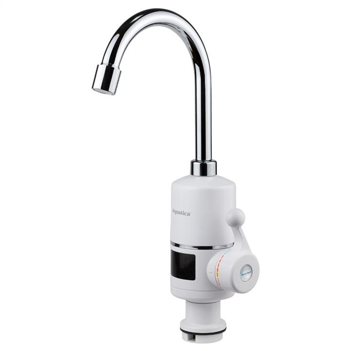 NZ6B142W Aquatica Кран-водонагреватель проточный NZ 3.0кВт 0,4-5бар для кухни гусак ухо на гайке с дисплеем