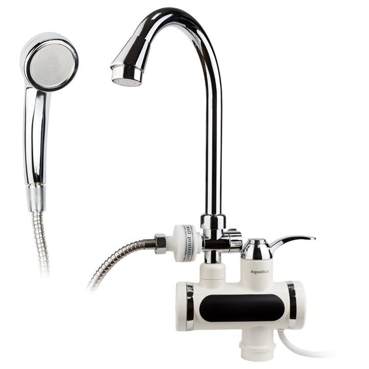 JZ6C141W Aquatica Кран-водонагрівач проточний JZ 3.0кВт 0,4-5бар для ванни гусак вухо на гайці