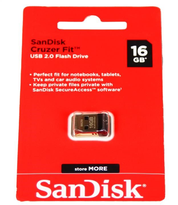 Sandisk SDCZ33-016G-G35 Накопичувач SanDisk 16GB USB Cruzer Fit SDCZ33016GG35: Приваблива ціна - Купити в Україні на EXIST.UA!
