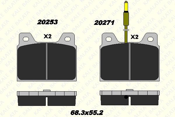 Kale Balata 20253 164 05 Гальмівні колодки передні, комплект 2025316405: Приваблива ціна - Купити в Україні на EXIST.UA!