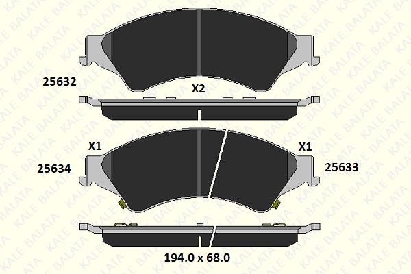 Kale Balata 25632 164 05 Гальмівні колодки передні, комплект 2563216405: Купити в Україні - Добра ціна на EXIST.UA!