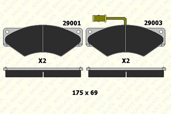 Kale Balata 29001 200 05 Гальмівні колодки передні, комплект 2900120005: Купити в Україні - Добра ціна на EXIST.UA!