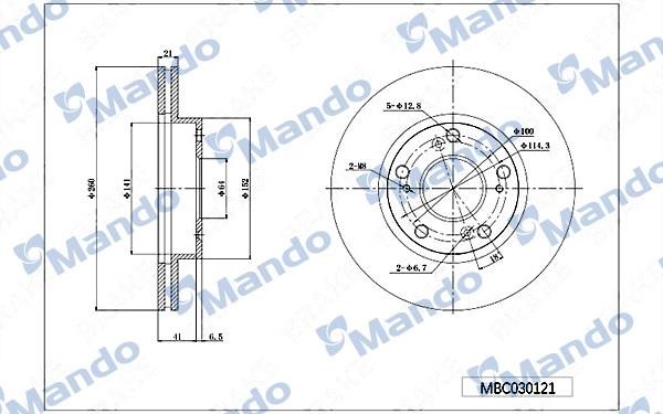 Mando MBC030121 Диск гальмівний передній вентильований MBC030121: Купити в Україні - Добра ціна на EXIST.UA!