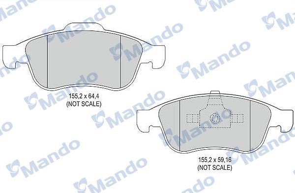 Mando MBF015255 Гальмівні колодки передні, комплект MBF015255: Приваблива ціна - Купити в Україні на EXIST.UA!