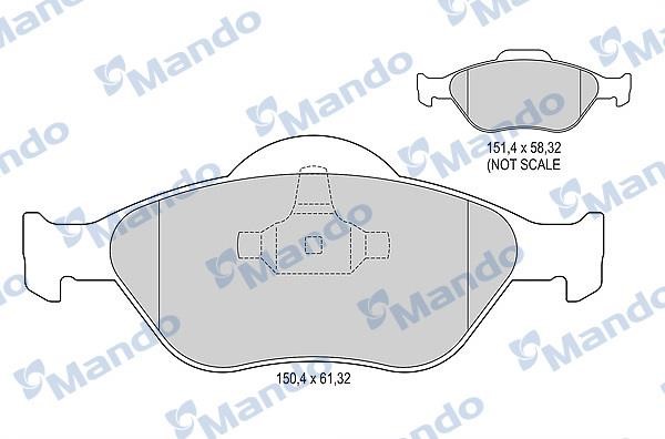 Mando MBF015145 Гальмівні колодки передні, комплект MBF015145: Купити в Україні - Добра ціна на EXIST.UA!