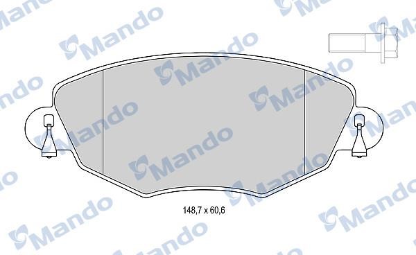 Mando MBF015151 Гальмівні колодки передні, комплект MBF015151: Купити в Україні - Добра ціна на EXIST.UA!