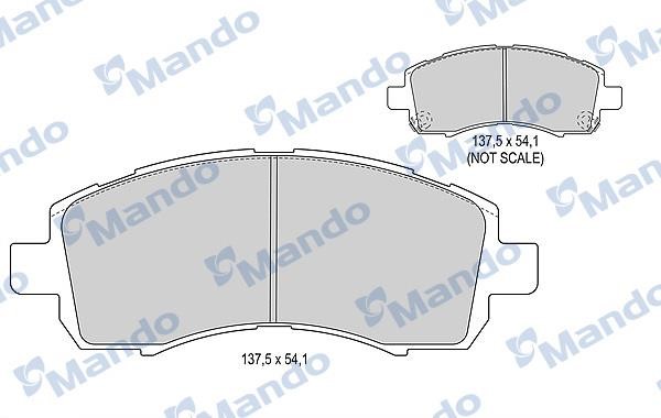 Mando MBF015818 Гальмівні колодки передні, комплект MBF015818: Приваблива ціна - Купити в Україні на EXIST.UA!