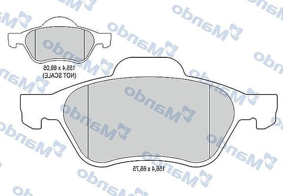 MBF015160 Mando Тормозные колодки дисковые передние, комплект