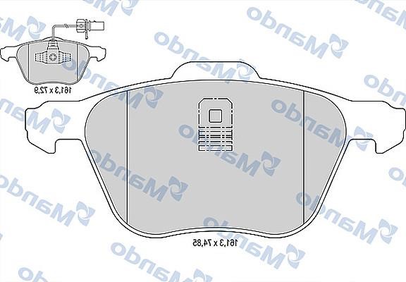 Mando MBF016042 Гальмівні колодки передні, комплект MBF016042: Купити в Україні - Добра ціна на EXIST.UA!
