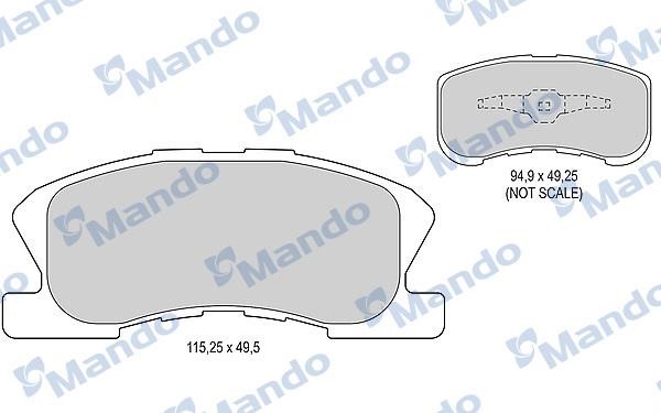 Mando MBF015490 Гальмівні колодки передні, комплект MBF015490: Купити в Україні - Добра ціна на EXIST.UA!