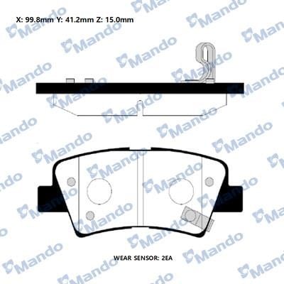 RMPH39NS Mando Тормозные колодки дисковые задние, комплект