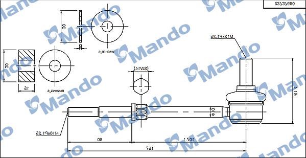 Mando MSC010100 Стійка стабілізатора заднього MSC010100: Купити в Україні - Добра ціна на EXIST.UA!