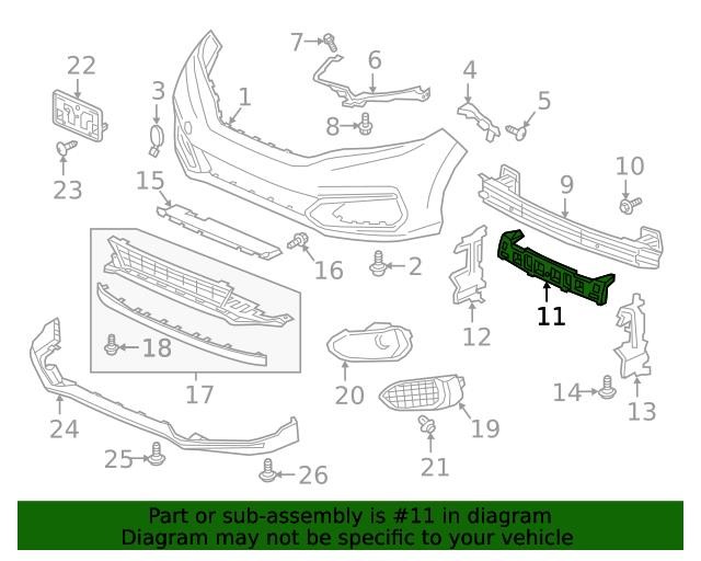 71170T5RA50 Honda Абсорбер бампера переднего