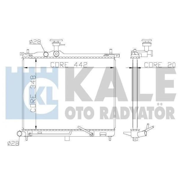 Kale Oto Radiator 341970 Радіатор охолодження двигуна 341970: Приваблива ціна - Купити в Україні на EXIST.UA!