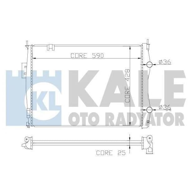 Kale Oto Radiator 342055 Радіатор охолодження двигуна 342055: Приваблива ціна - Купити в Україні на EXIST.UA!
