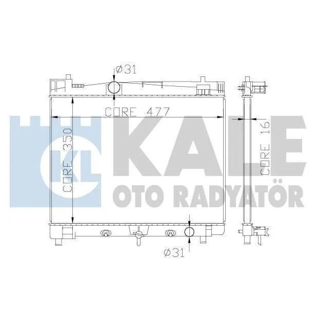 Kale Oto Radiator 342210 Радіатор охолодження двигуна 342210: Приваблива ціна - Купити в Україні на EXIST.UA!