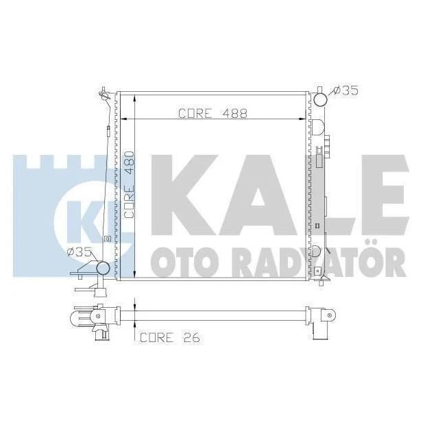 Kale Oto Radiator 341960 Радіатор охолодження двигуна 341960: Приваблива ціна - Купити в Україні на EXIST.UA!