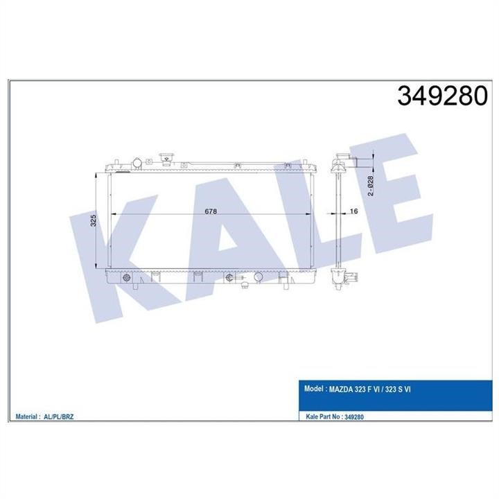 Kale Oto Radiator 349280 Радіатор охолодження двигуна 349280: Купити в Україні - Добра ціна на EXIST.UA!