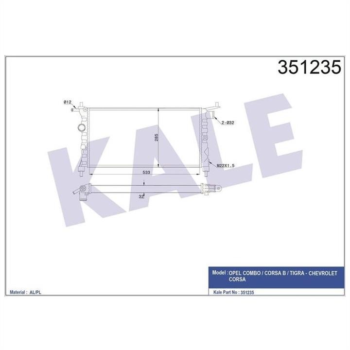 Kale Oto Radiator 351235 Радіатор охолодження двигуна 351235: Купити в Україні - Добра ціна на EXIST.UA!