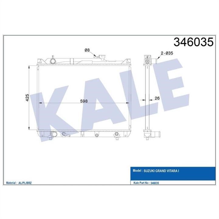 Kale Oto Radiator 346035 Радіатор охолодження двигуна 346035: Купити в Україні - Добра ціна на EXIST.UA!
