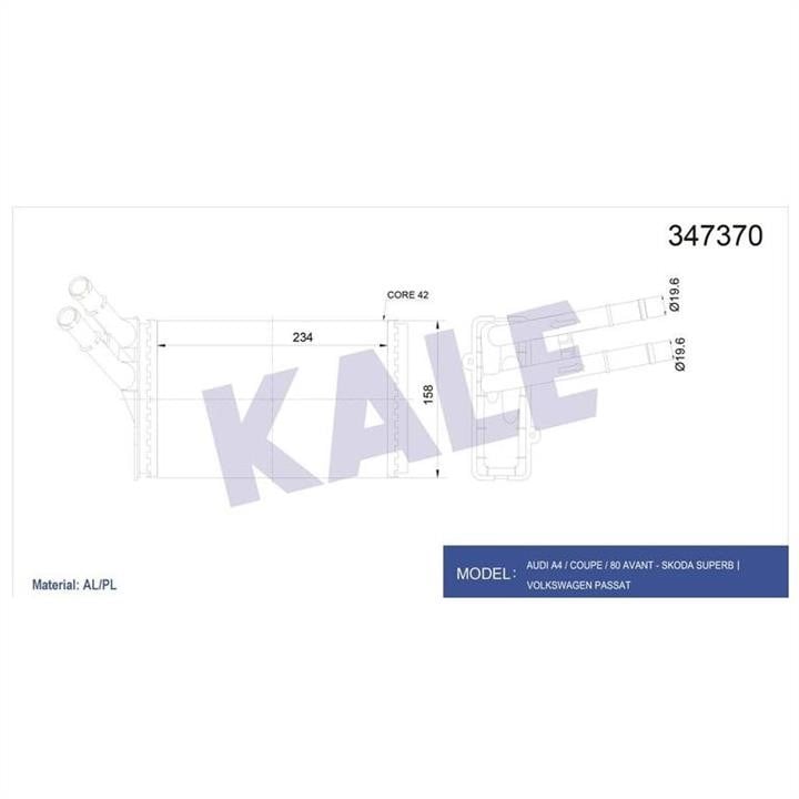 Kale Oto Radiator 347370 Радіатор опалювача салону 347370: Приваблива ціна - Купити в Україні на EXIST.UA!