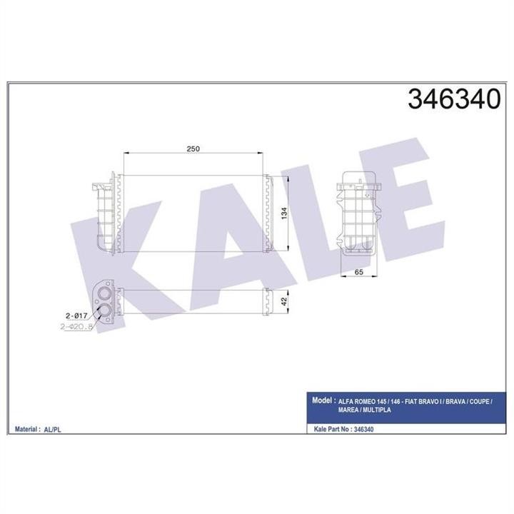 Kale Oto Radiator 346340 Радіатор опалювача салону 346340: Приваблива ціна - Купити в Україні на EXIST.UA!