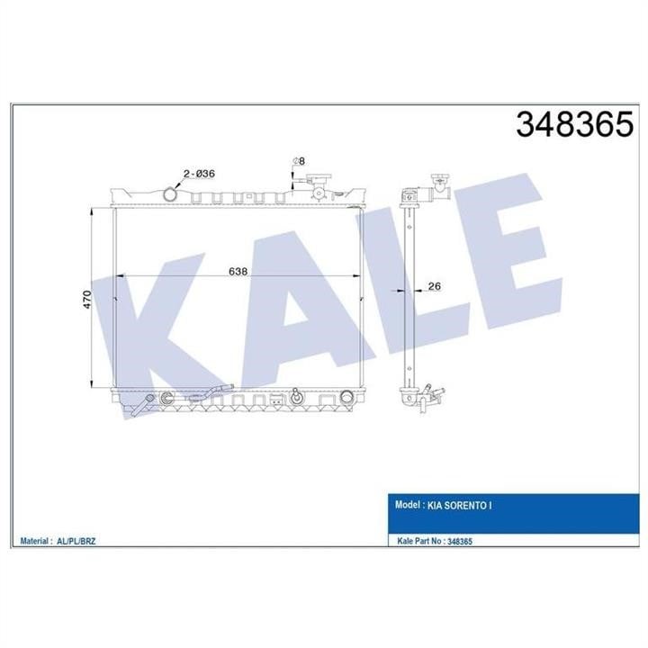 Kale Oto Radiator 348365 Радіатор охолодження двигуна 348365: Купити в Україні - Добра ціна на EXIST.UA!