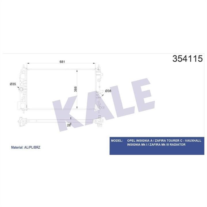 Kale Oto Radiator 354115 Радіатор кондиціонера (Конденсатор) 354115: Купити в Україні - Добра ціна на EXIST.UA!