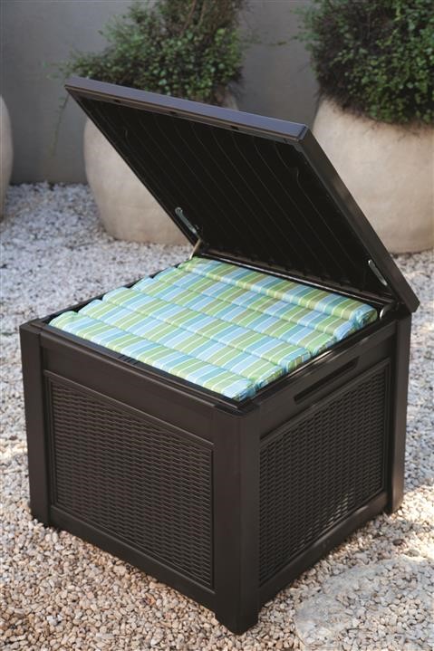 Стіл-скриня Cube Rattan, 208л, коричневий Keter 7290106924840