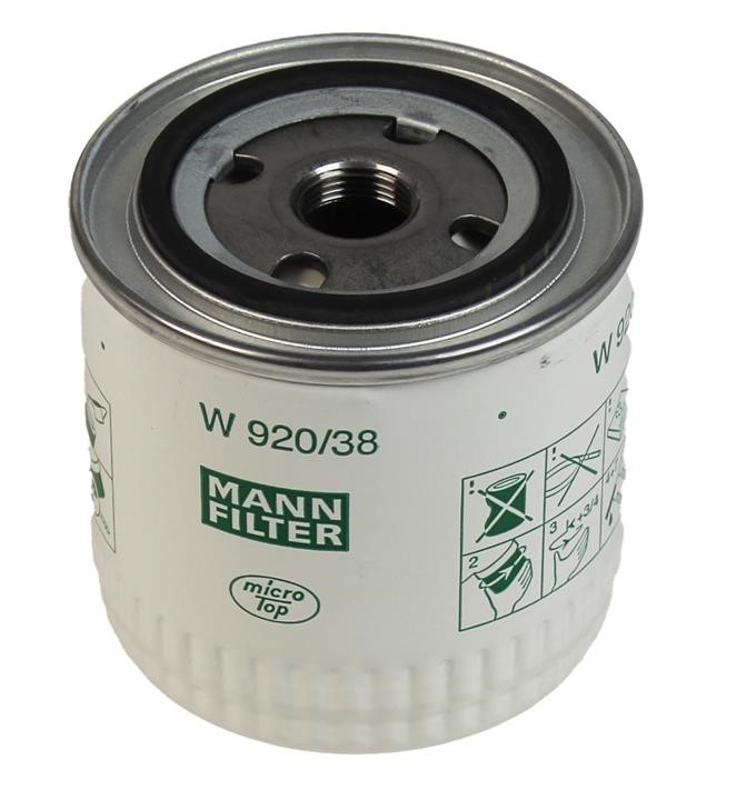 Mann-Filter W 920/38 Фільтр масляний W92038: Приваблива ціна - Купити в Україні на EXIST.UA!