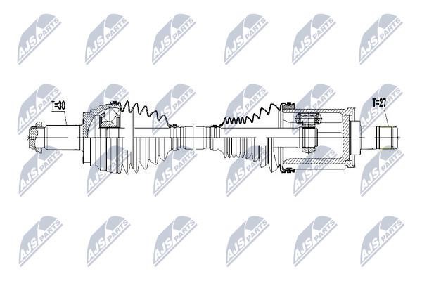 Вал приводной левый NTY NPW-BM-039