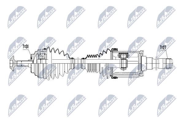 Вал приводной правый NTY NPW-BM-050