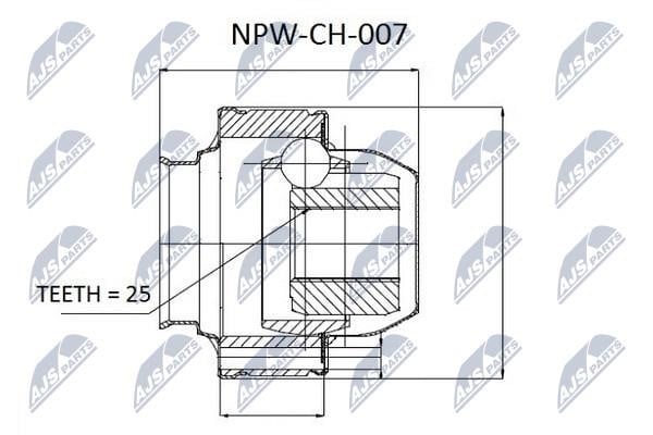 Шарнір рівних кутових швидкостей (ШРКШ) NTY NPW-CH-007