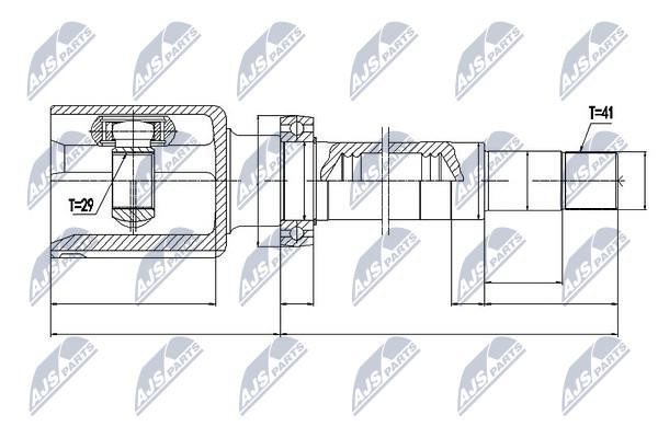Шарнир равных угловых скоростей (ШРУС), внутренний NTY NPW-FR-078