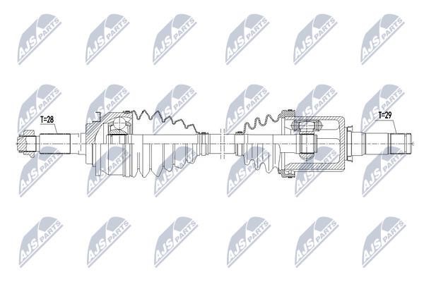 Вал приводной левый NTY NPW-FR-088