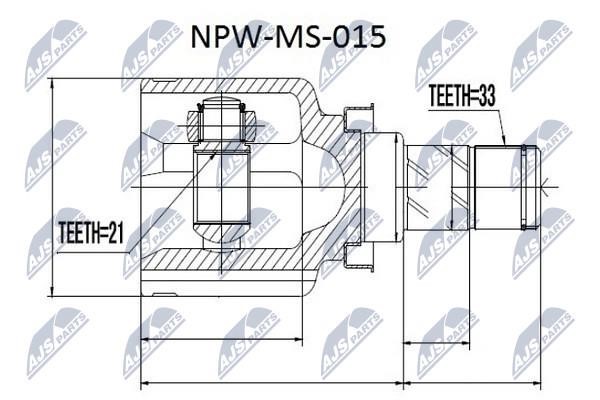 NTY NPW-MS-015 Шарнір рівних кутових швидкостей (ШРУС), внутрішній NPWMS015: Купити в Україні - Добра ціна на EXIST.UA!