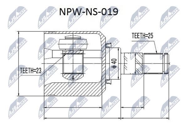 NTY NPW-NS-019 Шарнір рівних кутових швидкостей (ШРУС), внутрішній NPWNS019: Купити в Україні - Добра ціна на EXIST.UA!
